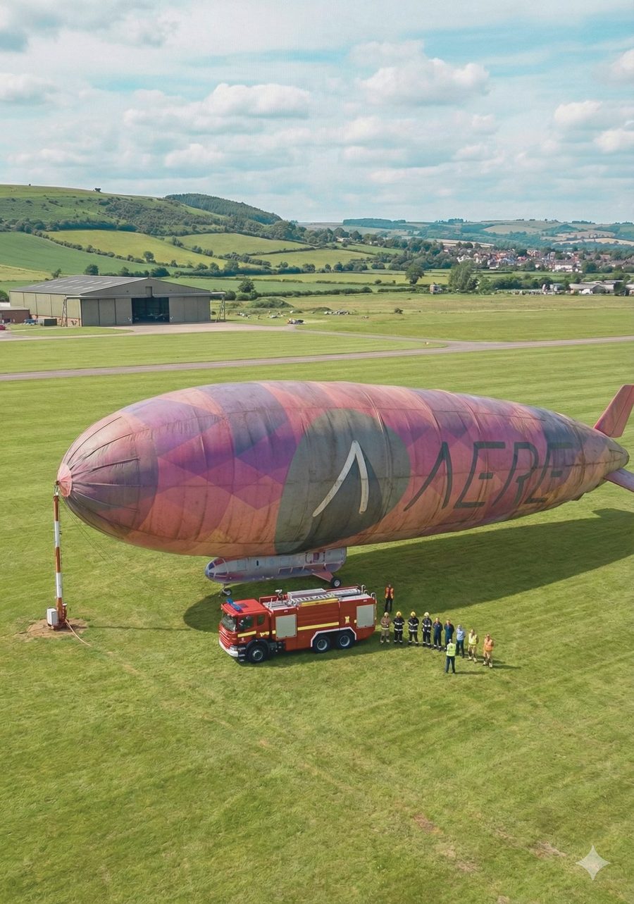 Sub-scale test airship in the field